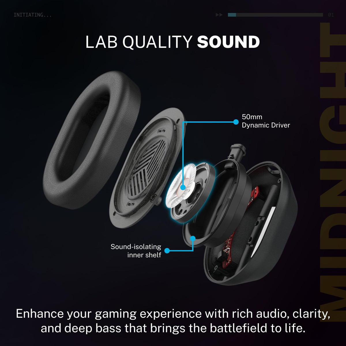 Midnight Wireless Gaming Headset Black