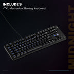 Midnight TKL Wired Mechanical Gaming Keyboard Black