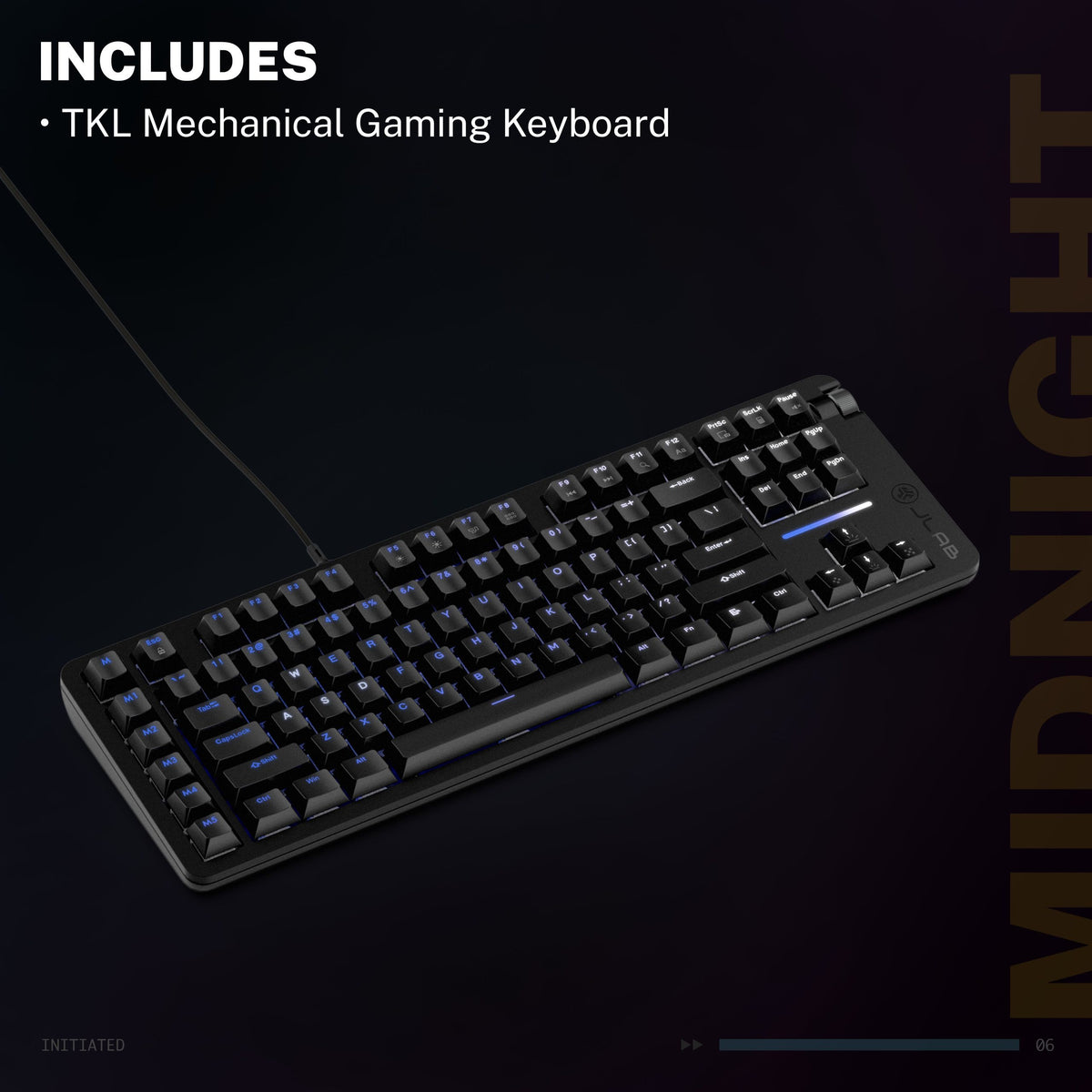 Midnight TKL Wired Mechanical Gaming Keyboard Black